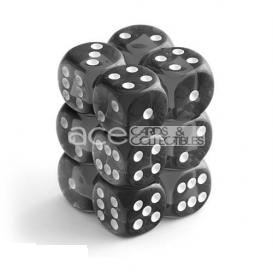 Chessex Translucent 16mm d6 12pcs Dice (Smoke/White) [CHX23608]-Chessex-Ace Cards & Collectibles