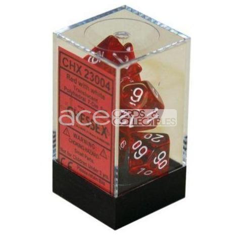 Chessex Translucent Polyhedral 7pcs Dice (Red/White) [CHX23074]-Chessex-Ace Cards &amp; Collectibles