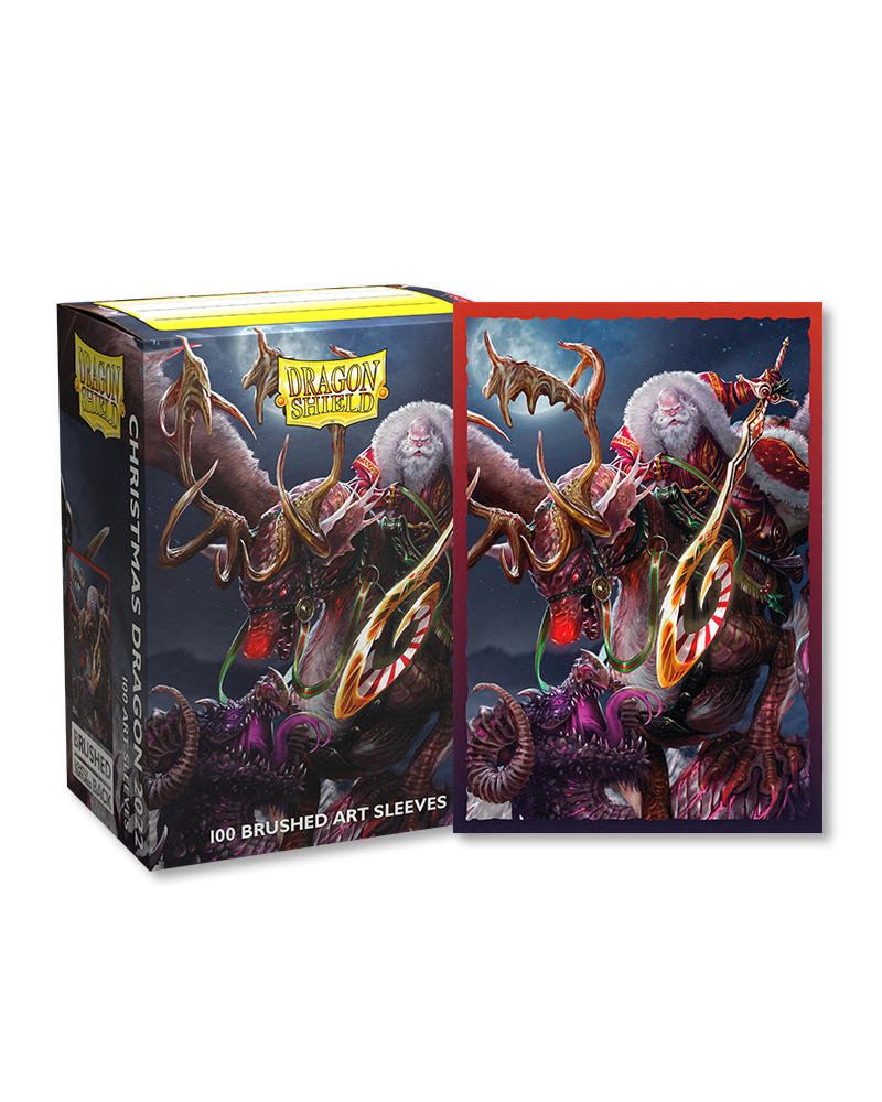 Dragon Shield Brushed Art Sleeves Standard Size 100pcs - Christmas Dragons 2022-Dragon Shield-Ace Cards & Collectibles