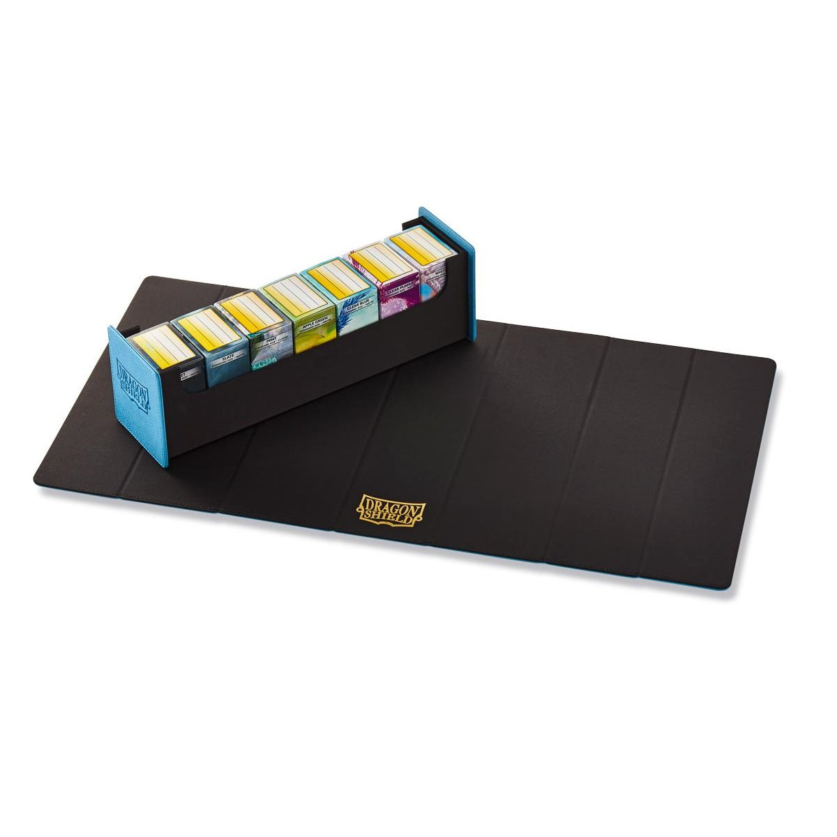Dragon Shield Deck Box + Playmat Magic Carpet 500+-Blue/Black-Dragon Shield-Ace Cards &amp; Collectibles