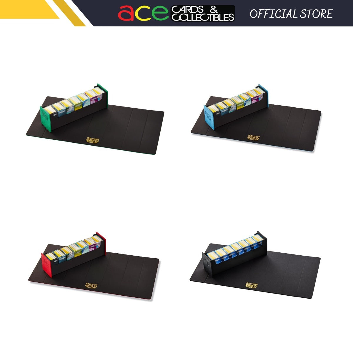 Dragon Shield Deck Box + Playmat Magic Carpet 500+-Green/Black-Dragon Shield-Ace Cards & Collectibles