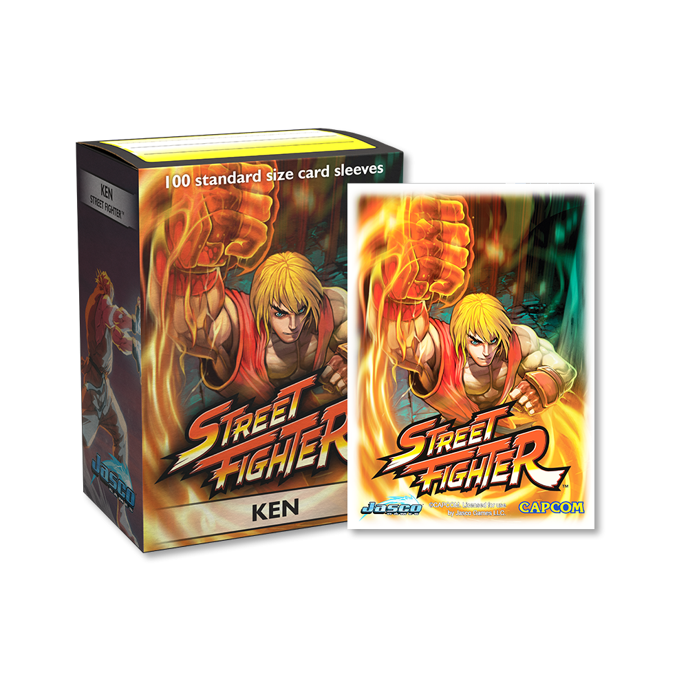 Dragon Shield Sleeve Art Classic Street Fighter Standard Size 100pcs - Ken-Dragon Shield-Ace Cards & Collectibles