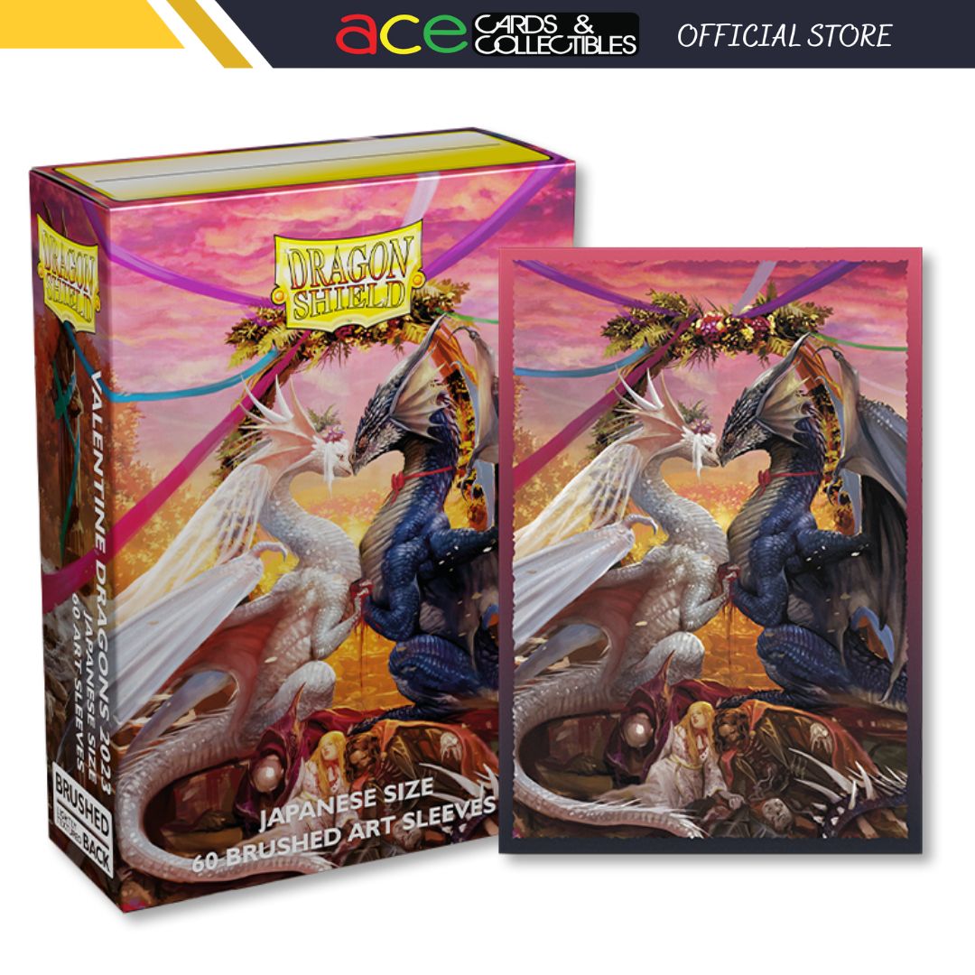 Dragon Shield Sleeve Brushed Art Sleeves - Valentine Dragon 2023 (Japanese size)-Dragon Shield-Ace Cards & Collectibles