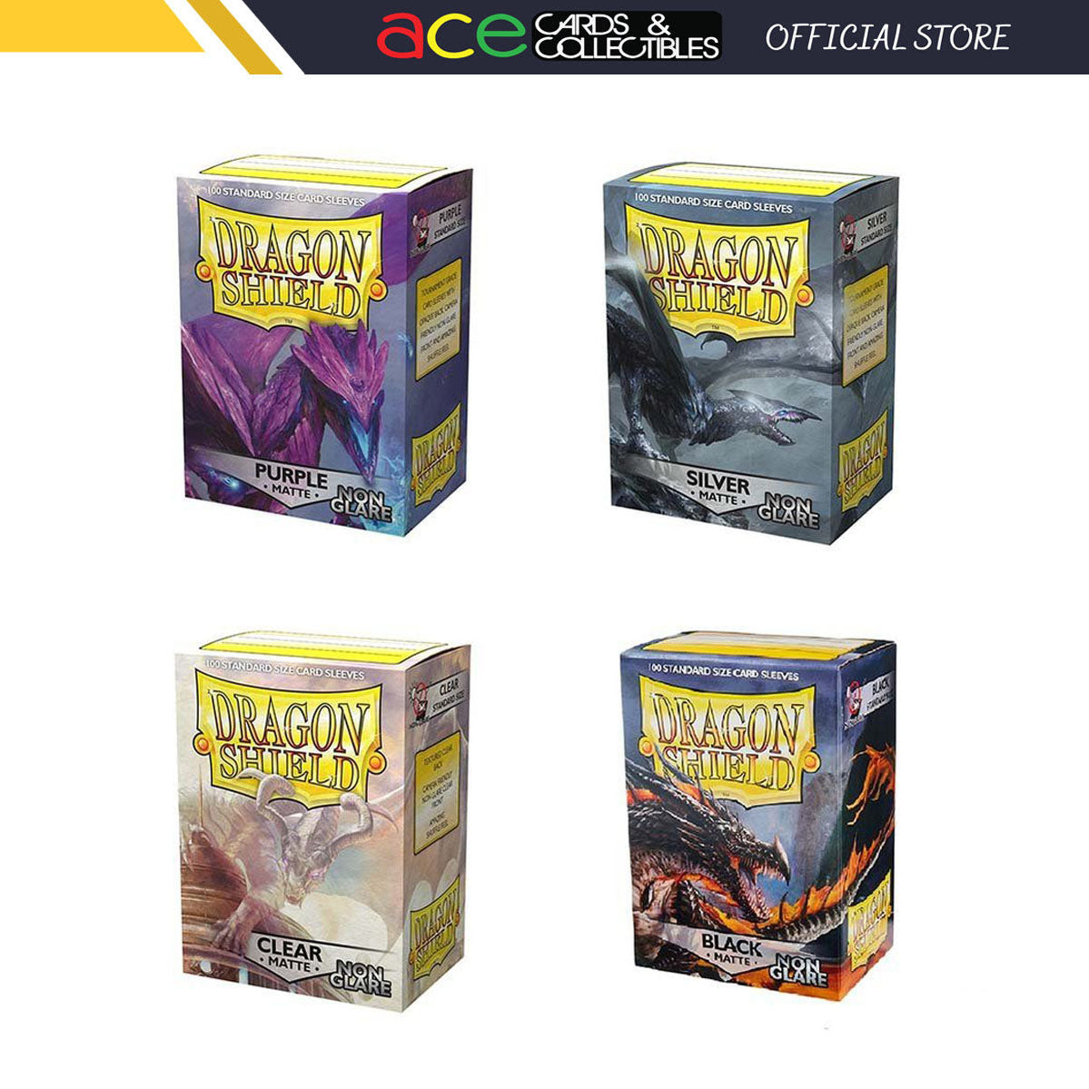 Dragon Shield Sleeve Matte Non-Glare Standard Size 100pcs-Black Non-Glare-Dragon Shield-Ace Cards & Collectibles
