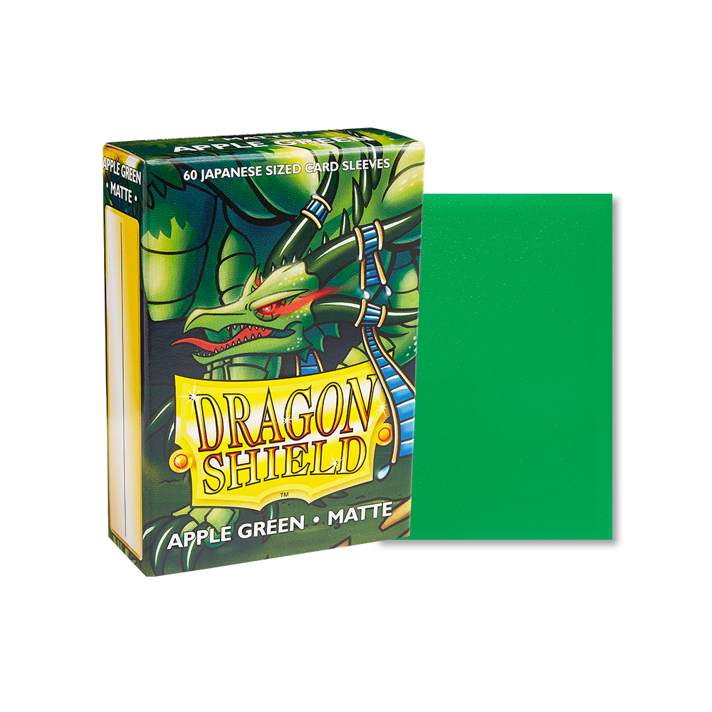 Dragon Shield Sleeve Matte Small Size 60pcs - Apple Green Matte (Japanese Size)-Dragon Shield-Ace Cards & Collectibles