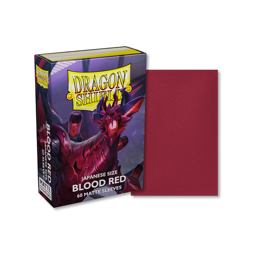 Dragon Shield Sleeve Matte Small Size 60pcs - Blood Red Matte (Japanese Size)-Dragon Shield-Ace Cards & Collectibles