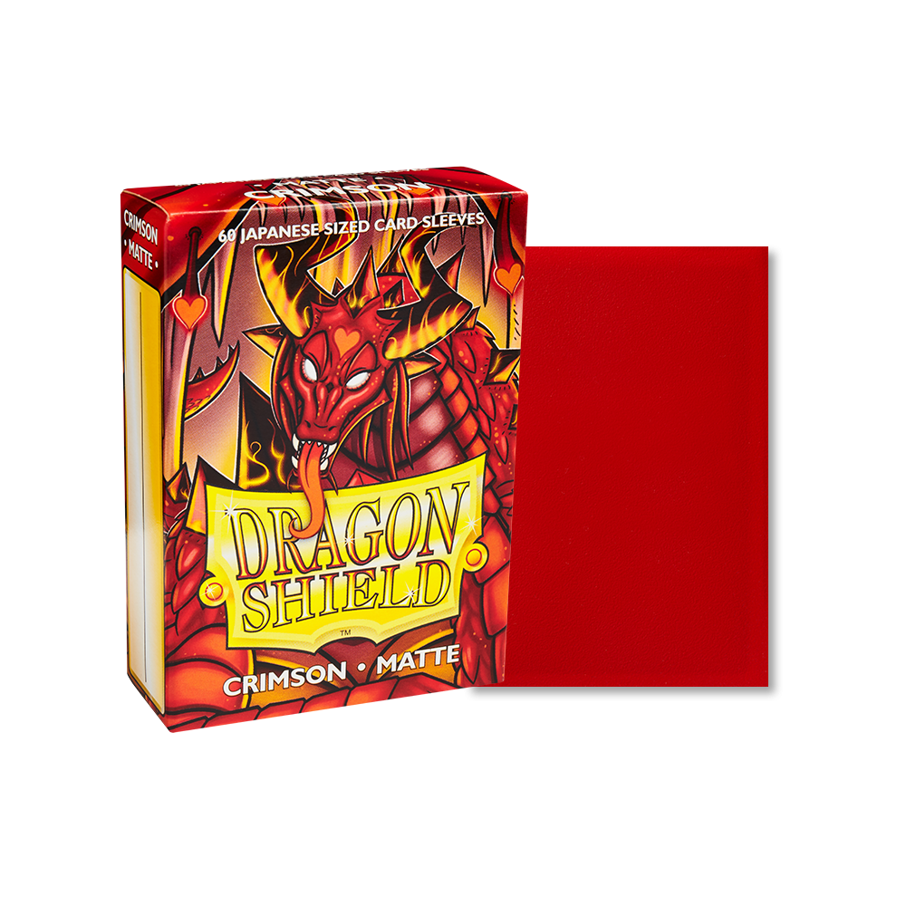 Dragon Shield Sleeve Matte Small Size 60pcs - Crimson Matte (Japanese Size)-Dragon Shield-Ace Cards & Collectibles