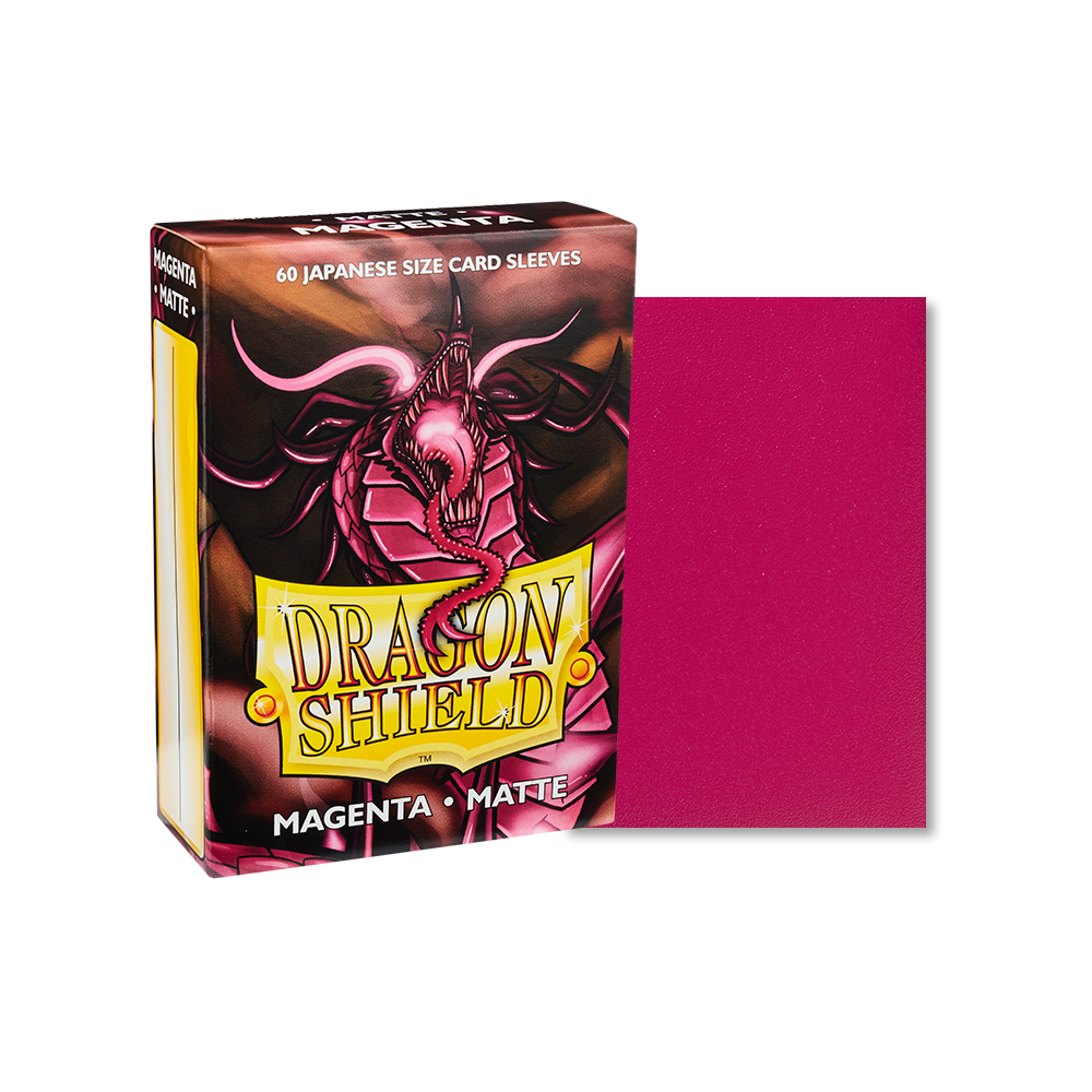 Dragon Shield Sleeve Matte Small Size 60pcs - Magenta Matte (Japanese Size)-Dragon Shield-Ace Cards &amp; Collectibles
