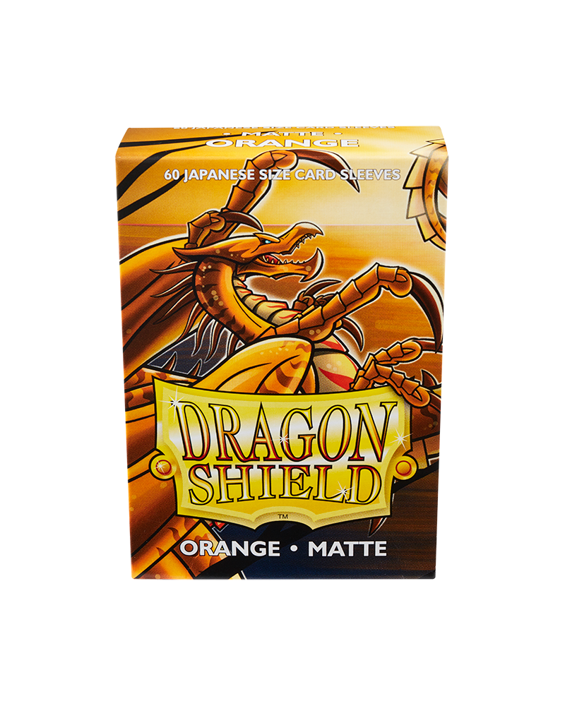 Dragon Shield Sleeve Matte Small Size 60pcs - Orange Matte (Japanese Size)-Dragon Shield-Ace Cards &amp; Collectibles