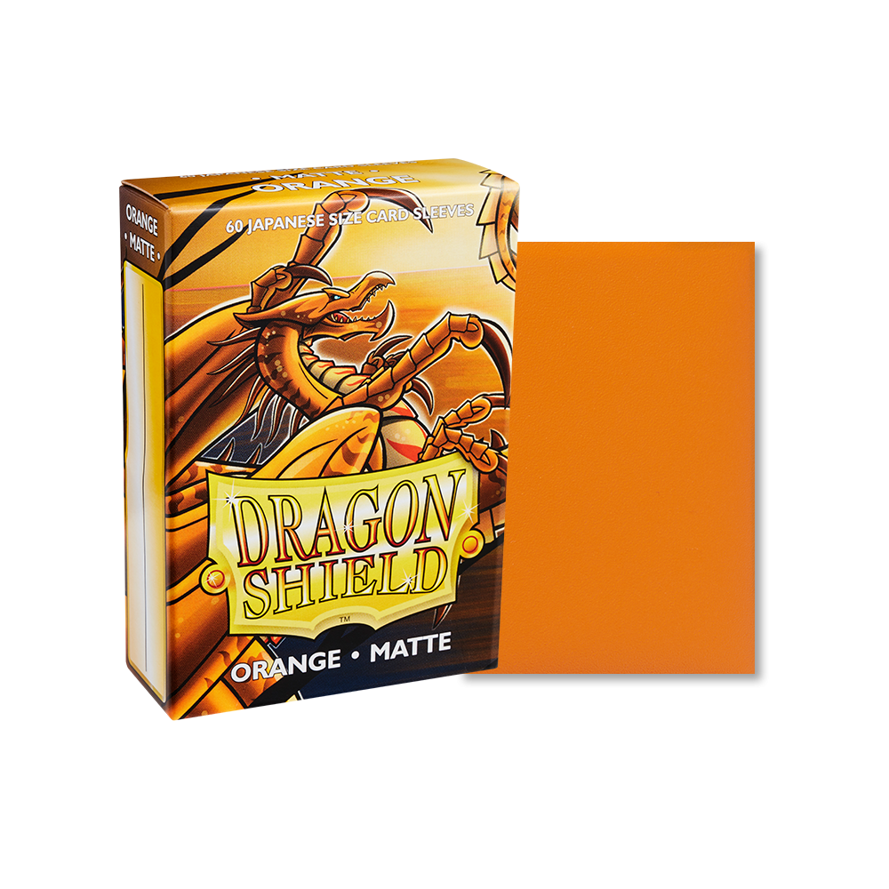 Dragon Shield Sleeve Matte Small Size 60pcs - Orange Matte (Japanese Size)-Dragon Shield-Ace Cards & Collectibles