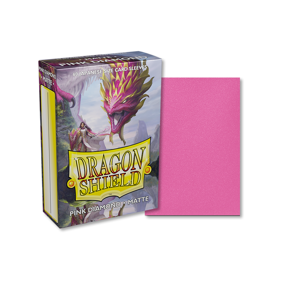 Dragon Shield Sleeve Matte Small Size 60pcs - Pink Diamond Matte (Japanese Size)-Dragon Shield-Ace Cards & Collectibles