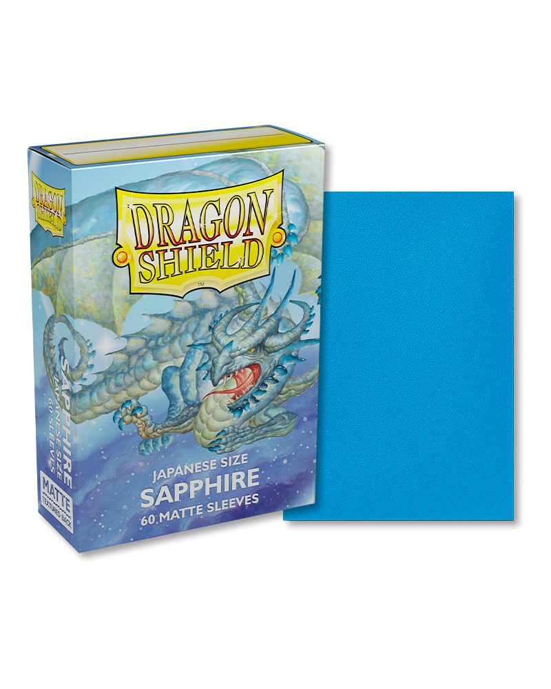 Dragon Shield Sleeve Matte Small Size 60pcs - Sapphire (Japanese Size)-Dragon Shield-Ace Cards &amp; Collectibles