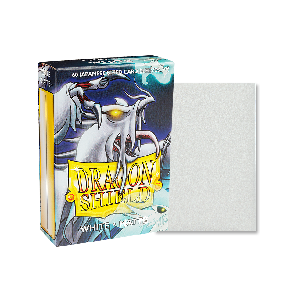 Dragon Shield Sleeve Matte Small Size 60pcs - White Matte (Japanese Size)-Dragon Shield-Ace Cards & Collectibles