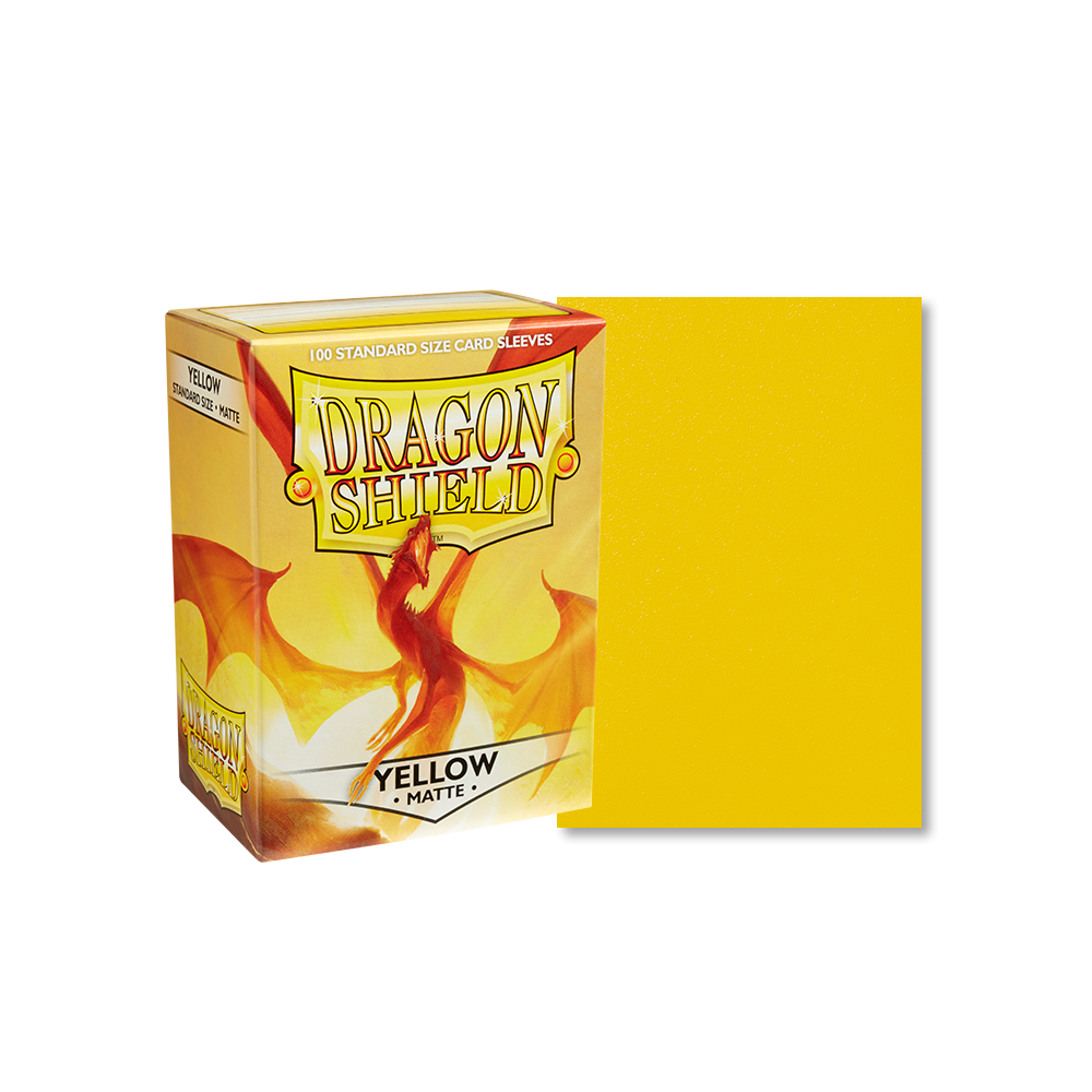 Dragon Shield Sleeve Matte Standard Size 100pcs - Yellow Matte-Dragon Shield-Ace Cards &amp; Collectibles
