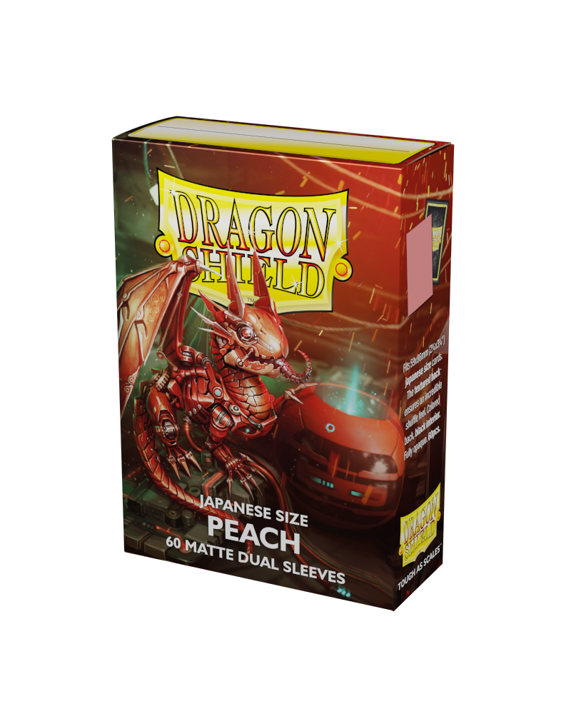 Dragon Shield Sleeve Small Size 60 pcs Matte Dual Sleeves - Peach (Japanese Size)-Dragon Shield-Ace Cards &amp; Collectibles