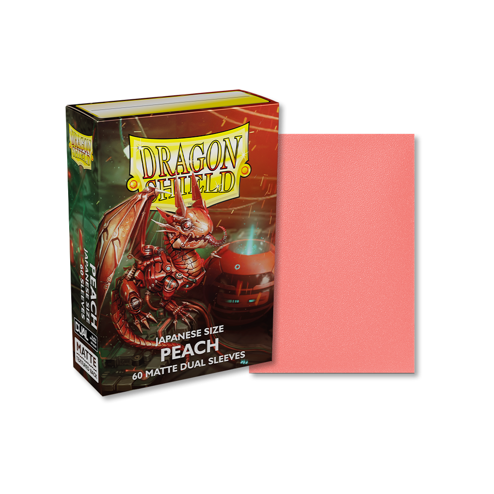 Dragon Shield Sleeve Small Size 60 pcs Matte Dual Sleeves - Peach (Japanese Size)-Dragon Shield-Ace Cards & Collectibles
