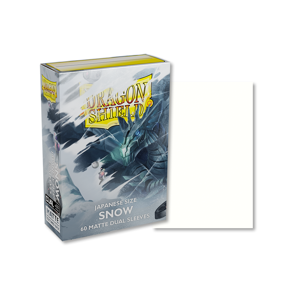 Dragon Shield Sleeve Small Size 60pcs Matte Dual Sleeves - Snow (Japanese Size)-Dragon Shield-Ace Cards & Collectibles
