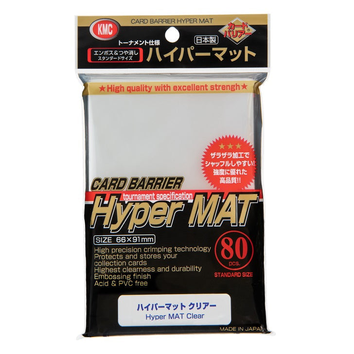 KMC Sleeve Hyper Mat Standard Size 80pcs - Color Sleeve-Mat Clear-KMC-Ace Cards &amp; Collectibles