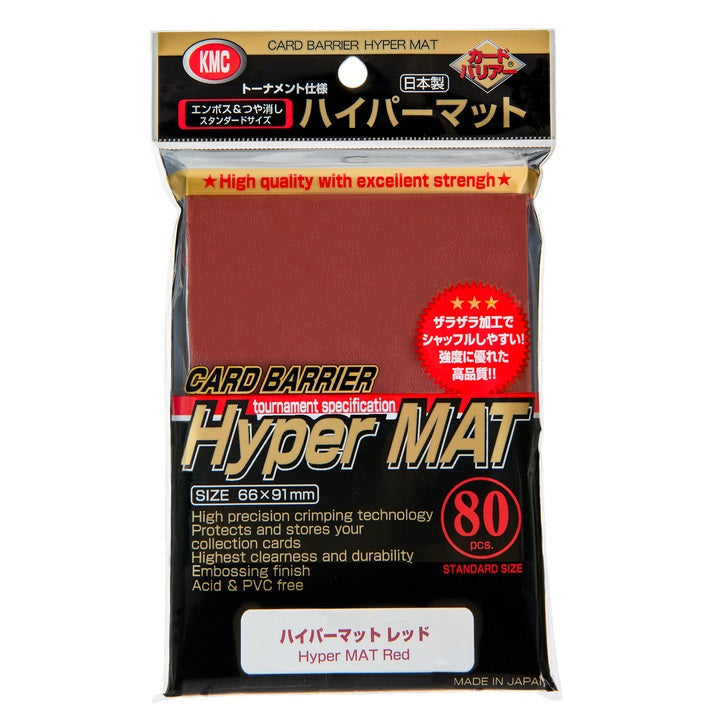 KMC Sleeve Hyper Mat Standard Size 80pcs - Color Sleeve-Mat Red-KMC-Ace Cards &amp; Collectibles