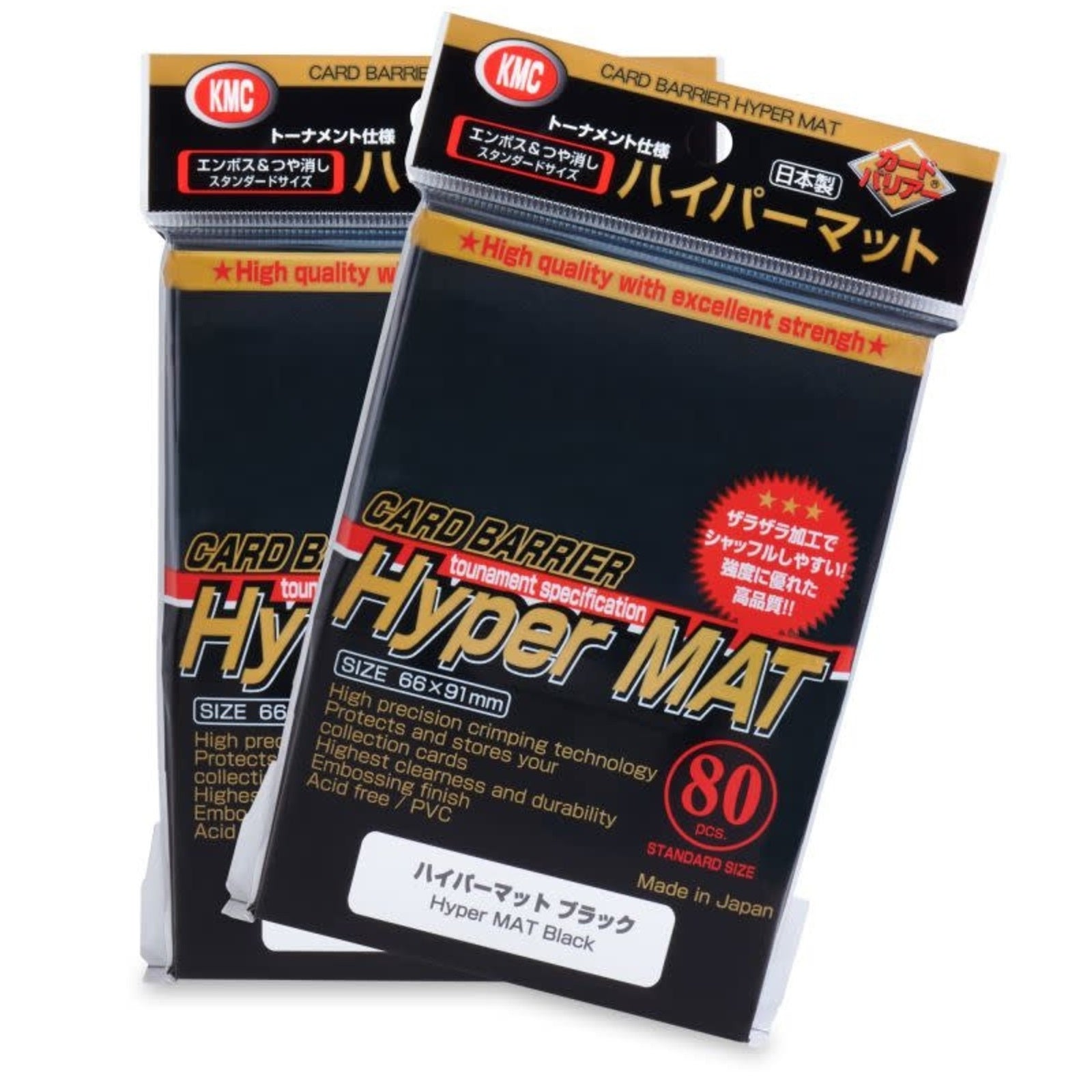 KMC Sleeve Hyper Mat Standard Size 80pcs - Mat Black-KMC-Ace Cards & Collectibles