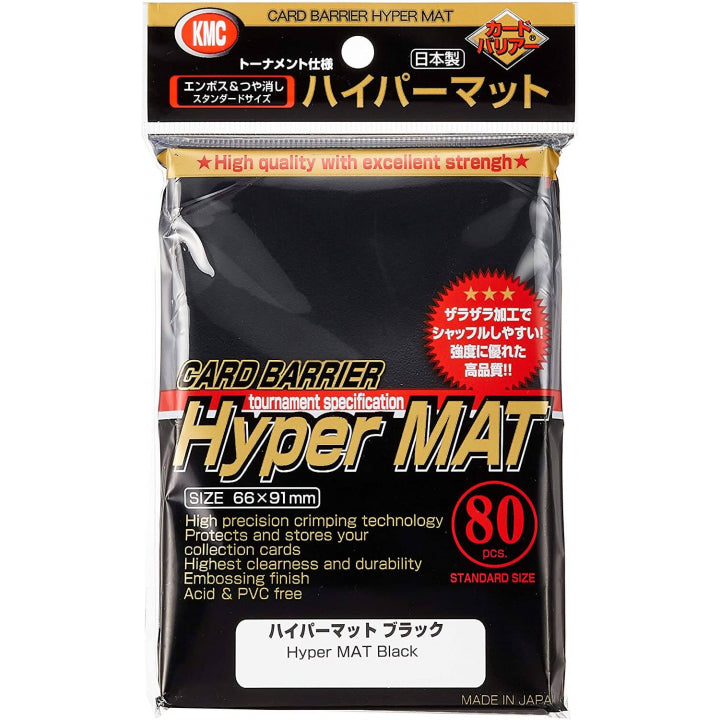 KMC Sleeve Hyper Mat Standard Size 80pcs - Mat Black-KMC-Ace Cards & Collectibles
