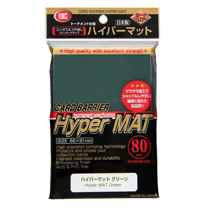 KMC Sleeve Hyper Mat Standard Size 80pcs - Mat Green-KMC-Ace Cards & Collectibles