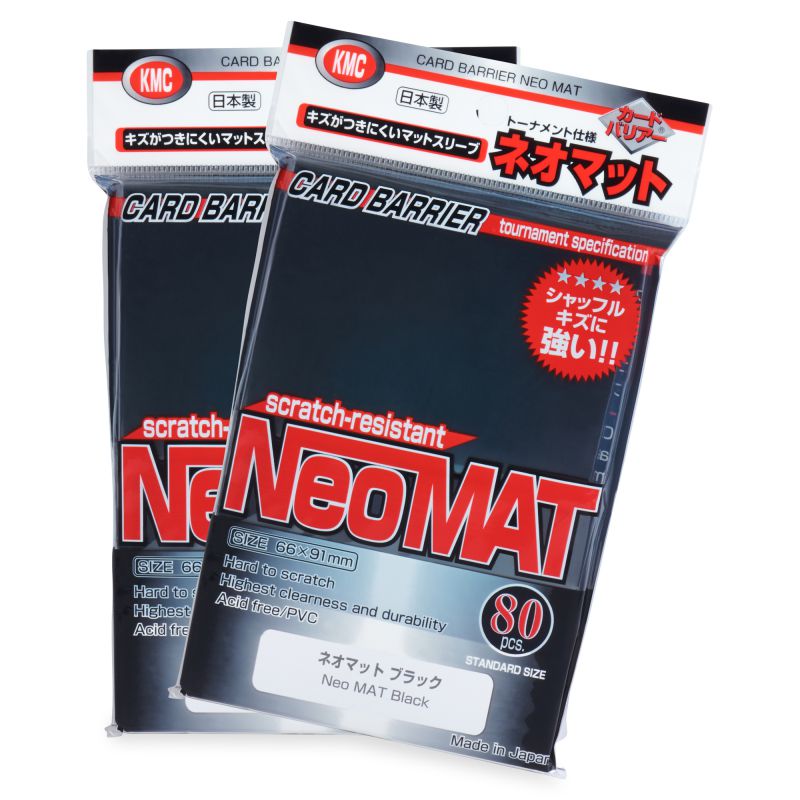KMC Sleeve Neo Mat Standard Size 80pcs ~ Black-KMC-Ace Cards & Collectibles