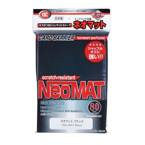 KMC Sleeve Neo Mat Standard Size 80pcs ~ Black-KMC-Ace Cards &amp; Collectibles