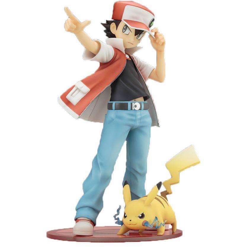 Pokemon 1/8 Scale Pre-painted figure &quot;Artfx J Red with Pikachu&quot;-Kotobukiya-Ace Cards &amp; Collectibles