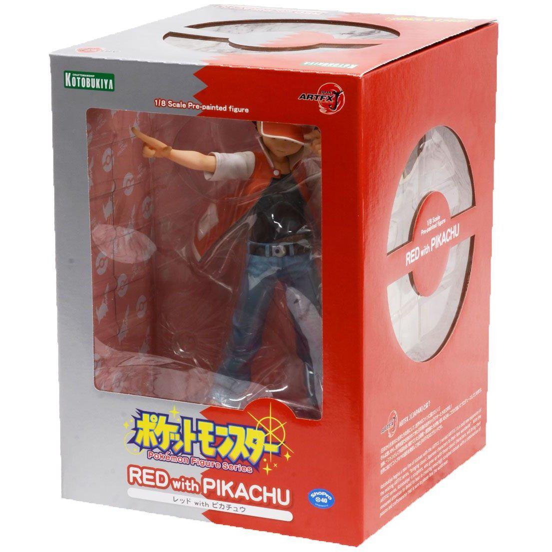 Pokemon 1/8 Scale Pre-painted figure "Artfx J Red with Pikachu"-Kotobukiya-Ace Cards & Collectibles
