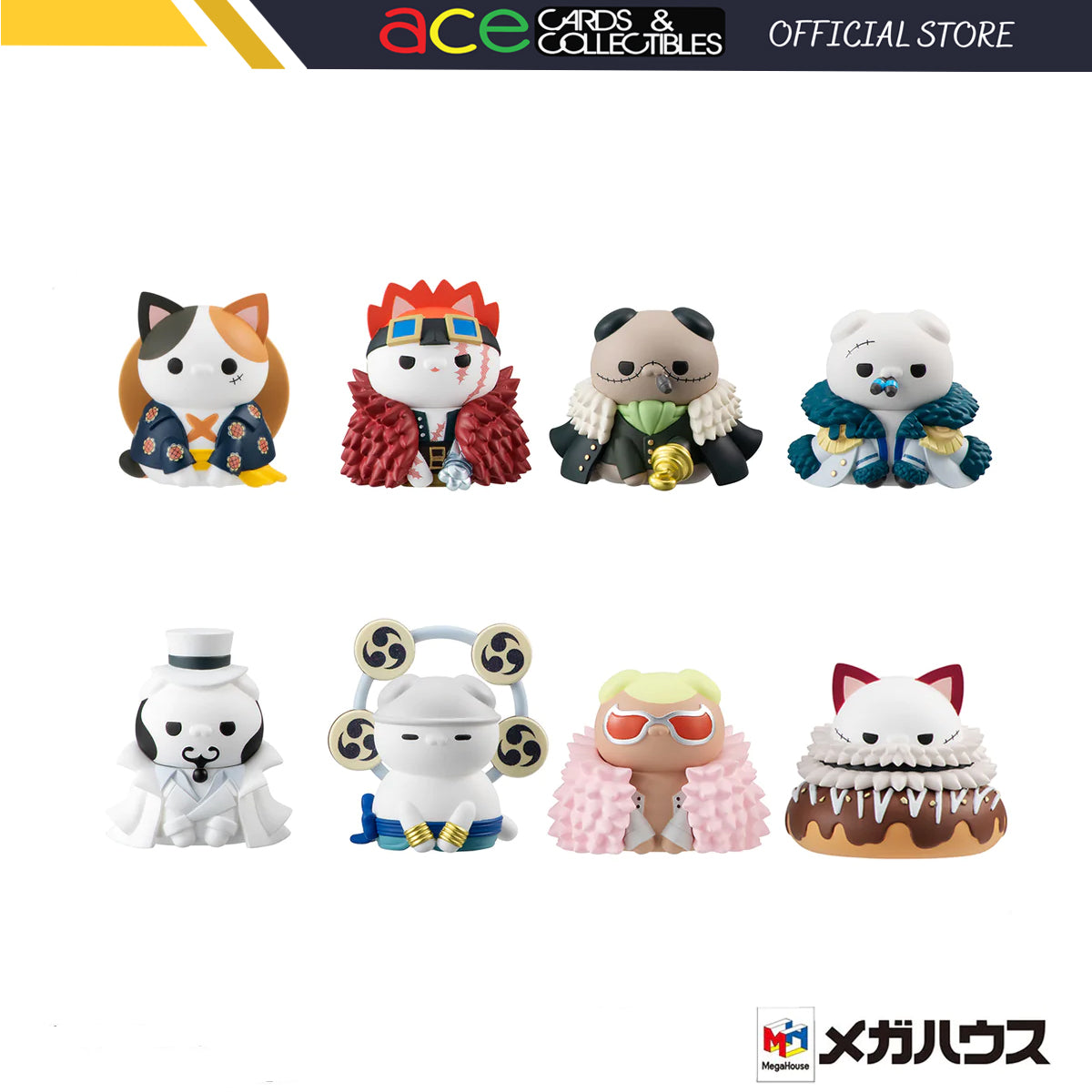 One Piece Mega Cat Project - "Luffy with Rivals" (NyanPieceNyan! ver.)-Single Box (Random)-MegaHouse-Ace Cards & Collectibles