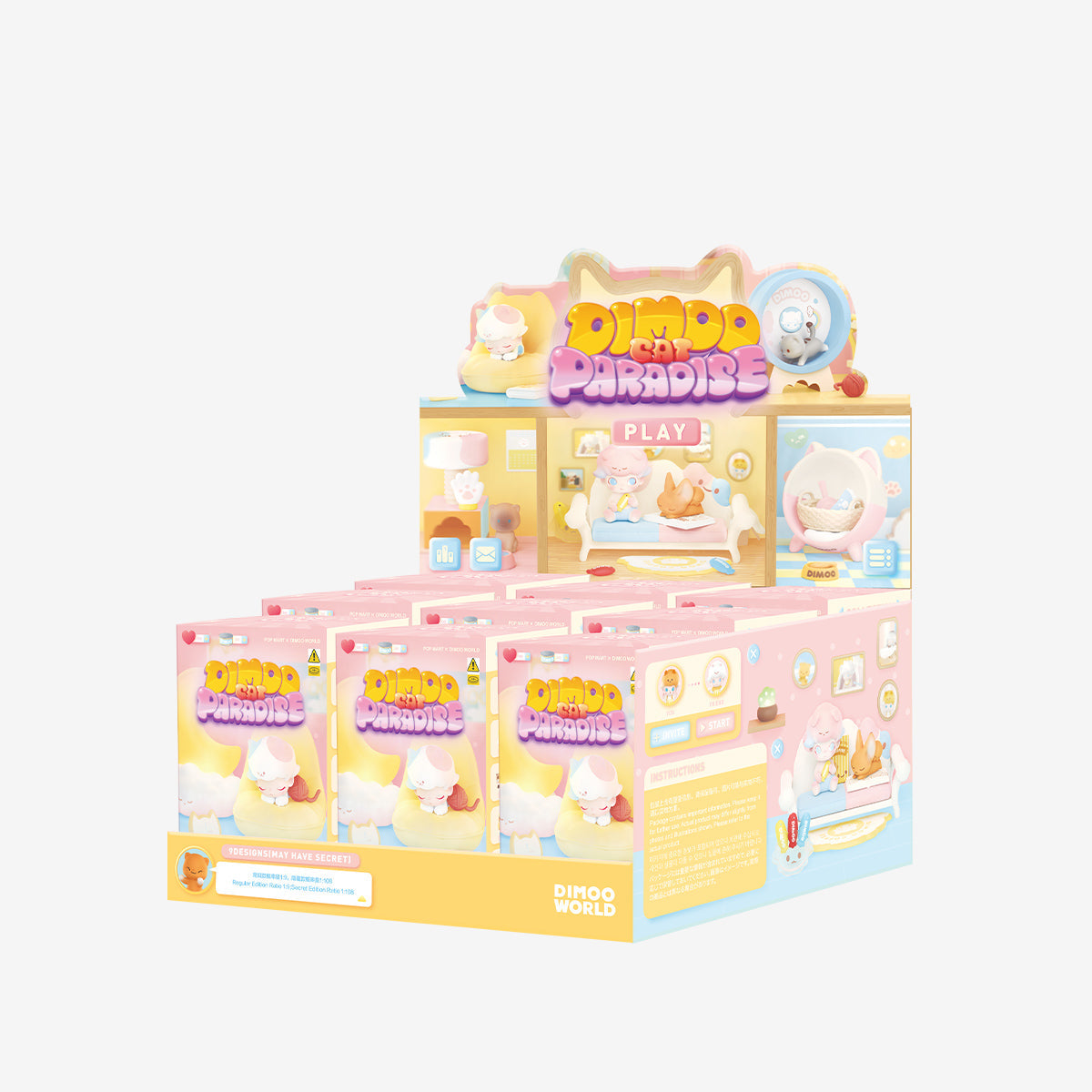 POP MART Dimoo Cat Paradise Series-Whole Display Box (9pcs)-Pop Mart-Ace Cards &amp; Collectibles