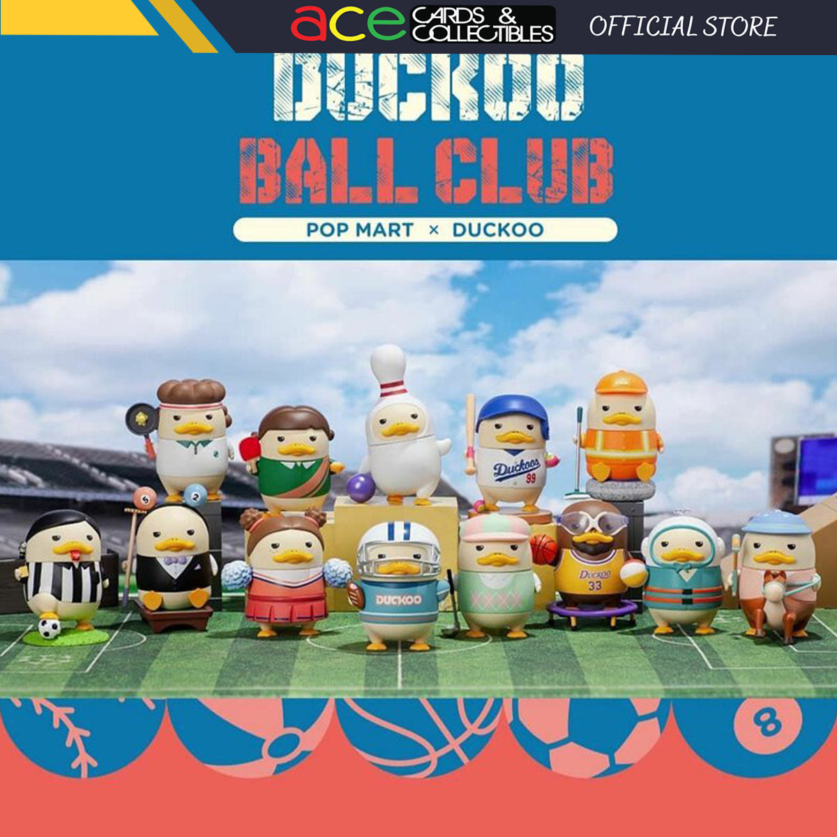 POP MART Duckoo Ball Club Series-Single Box (Random)-Pop Mart-Ace Cards &amp; Collectibles