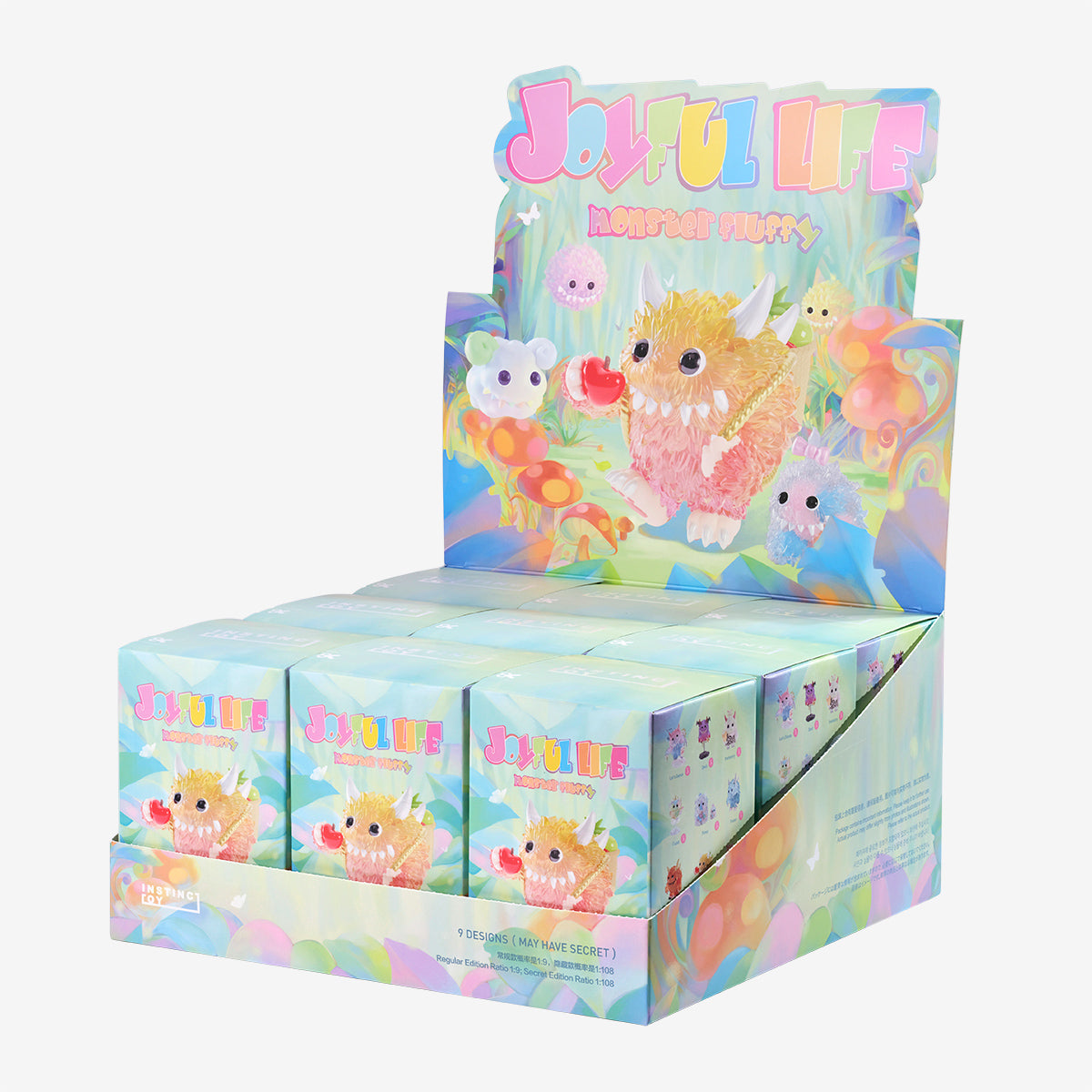 POP MART Instinctoy Monster Fluffy Joyful Life Series-Whole Display Box (9pcs)-Pop Mart-Ace Cards &amp; Collectibles