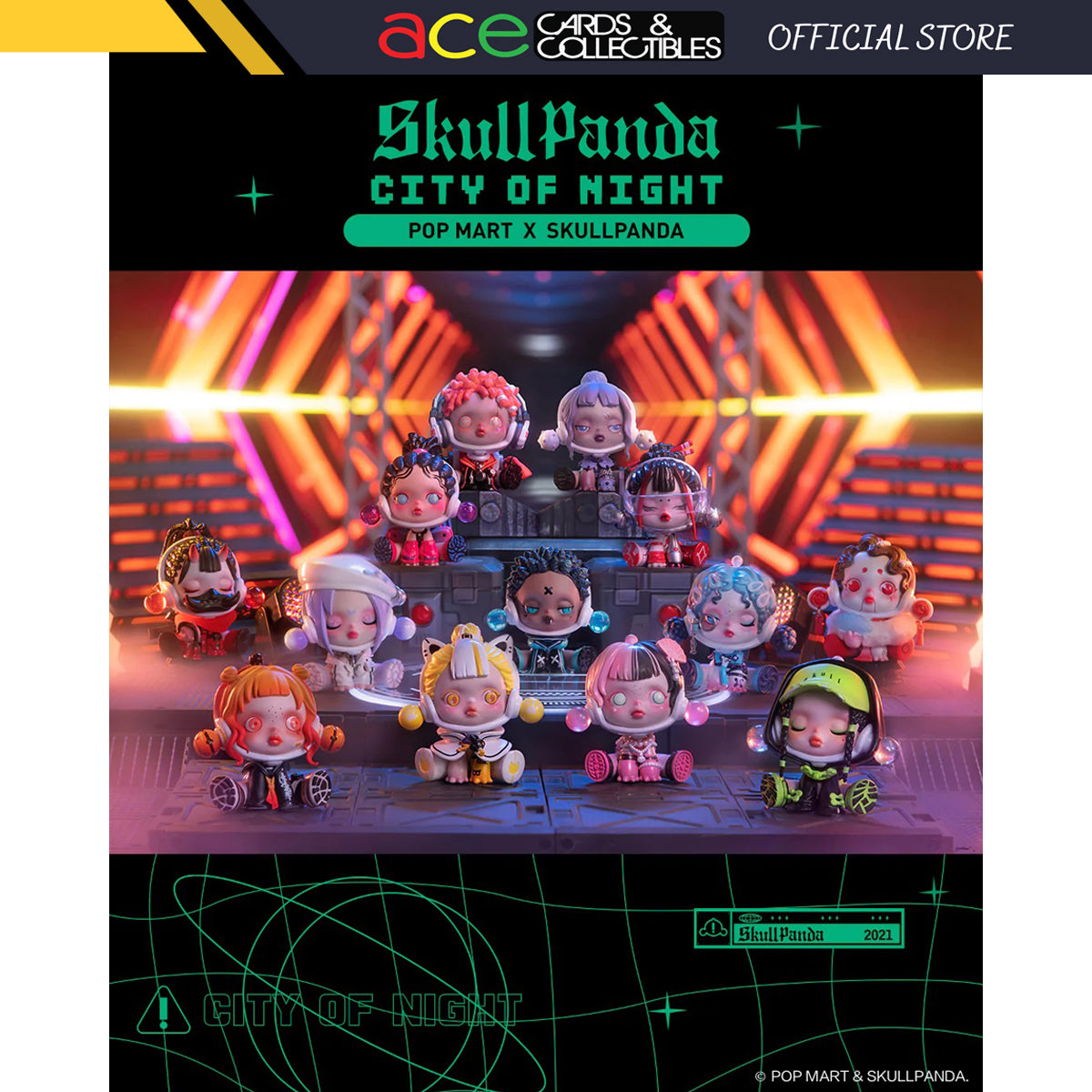 POP MART Skull Panda City Of Night Series-Single Box (Random)-Pop Mart-Ace Cards & Collectibles