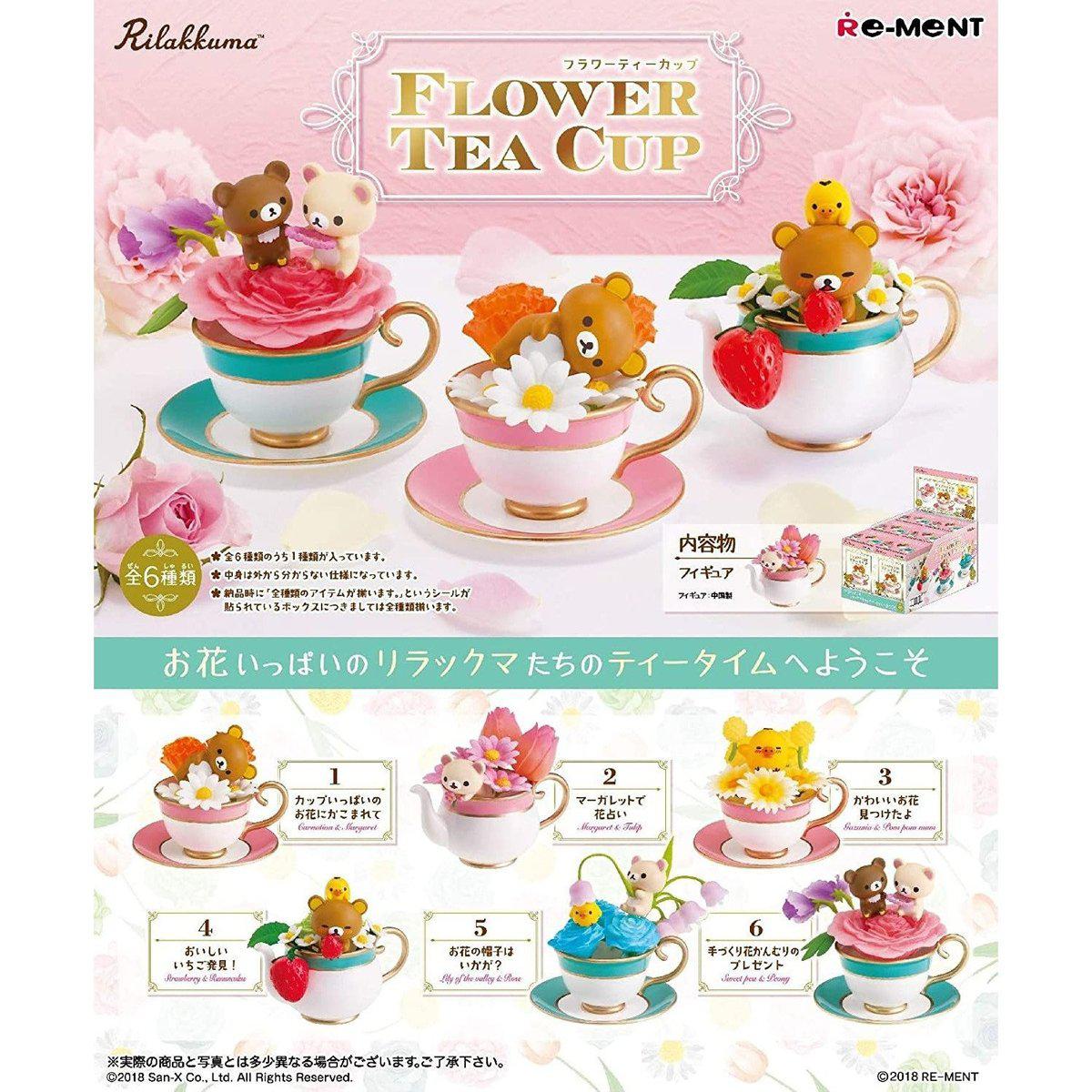 Re-Ment Rilakkuma -Flower Tea Cup-Single Box (Random)-Re-Ment-Ace Cards & Collectibles