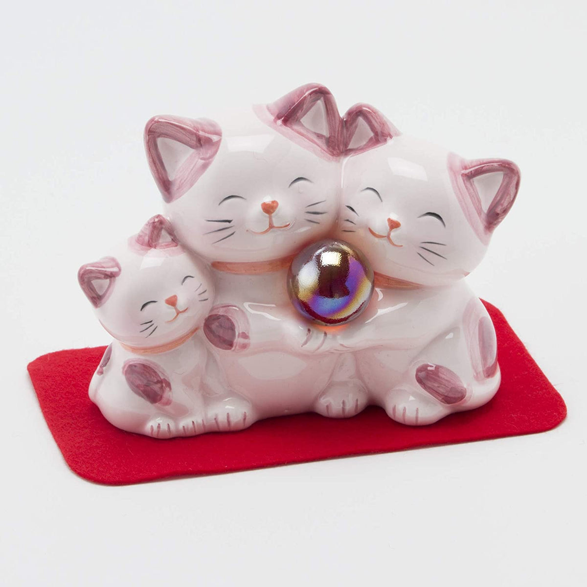 Feng Shui Happy Cat Family Pink-Sun Art-Ace Cards &amp; Collectibles