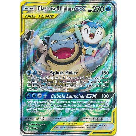 Blastoise &amp; Piplup GX -Single Card-Full Art Ultra Rare [215/236]-The Pokémon Company International-Ace Cards &amp; Collectibles