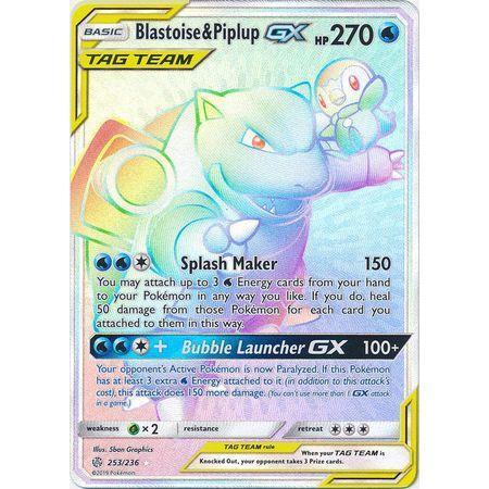 Blastoise &amp; Piplup GX -Single Card-Hyper Rare [253/236]-The Pokémon Company International-Ace Cards &amp; Collectibles
