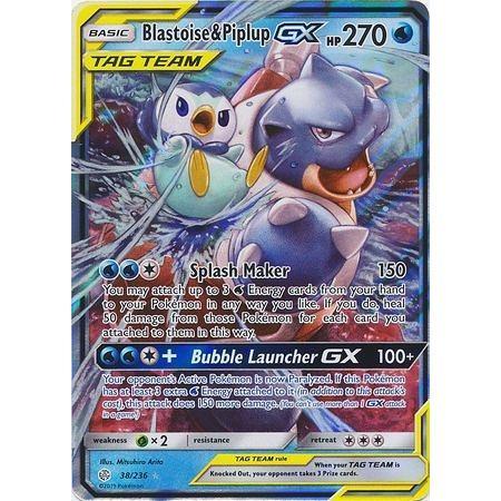 Blastoise &amp; Piplup GX -Single Card-Ultra Rare [38/236]-The Pokémon Company International-Ace Cards &amp; Collectibles