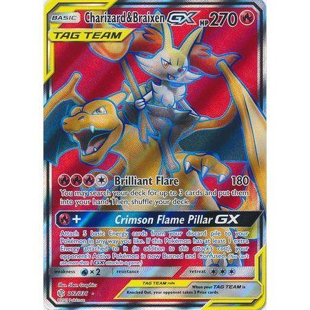 Charizard &amp; Braixen GX -Single Card-Full Art Ultra Rare [212/236]-The Pokémon Company International-Ace Cards &amp; Collectibles