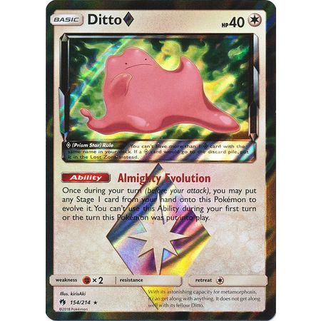Ditto Prism Star -Single Card-Holo Rare [154/214]-The Pokémon Company International-Ace Cards &amp; Collectibles