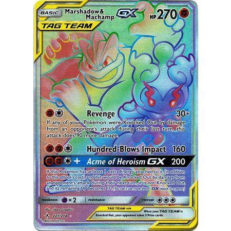 Marshadow & Machamp GX -Single Card-Hyper Rare [221/214]-The Pokemon Company International-Ace Cards & Collectibles