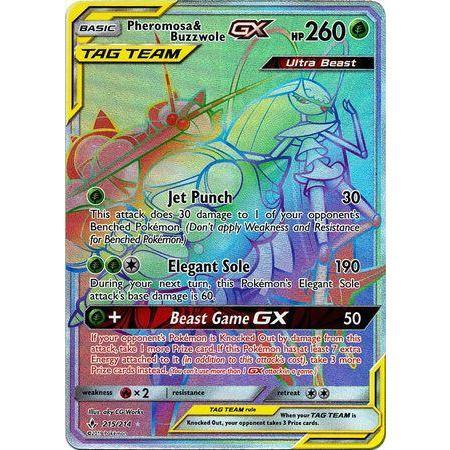 Pheromosa &amp; Buzzwole GX -Single Card-Hyper Rare [215/214]-The Pokémon Company International-Ace Cards &amp; Collectibles
