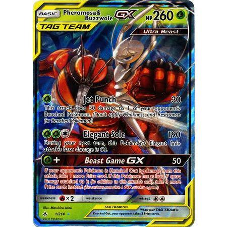 Pheromosa &amp; Buzzwole GX -Single Card-Ultra Rare [1/214]-The Pokémon Company International-Ace Cards &amp; Collectibles