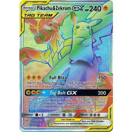 Pikachu &amp; Zekrom GX -Single Card-Hyper Rare [184/181]-The Pokémon Company International-Ace Cards &amp; Collectibles