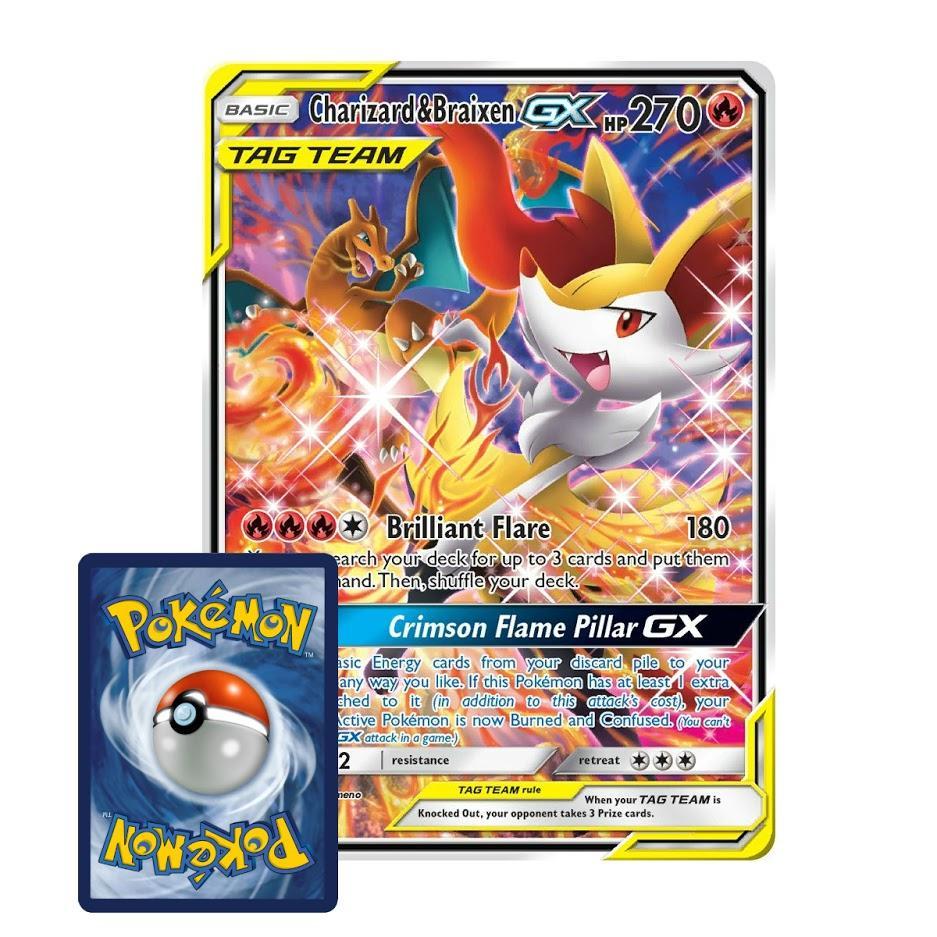 Pokemon Charizard & Braixen GX Jumbo Card-The Pokémon Company International-Ace Cards & Collectibles