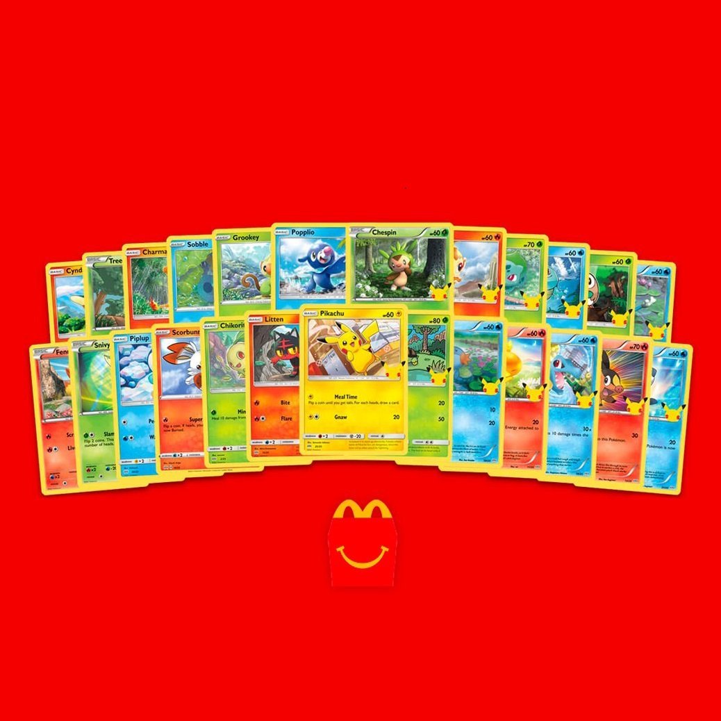 Pokemon TCG 25th Anniversary McDonald&#39;s Happy Meal Special Booster Pack-Green Packaging (Booster Pack + Card Holder)-The Pokémon Company International-Ace Cards &amp; Collectibles