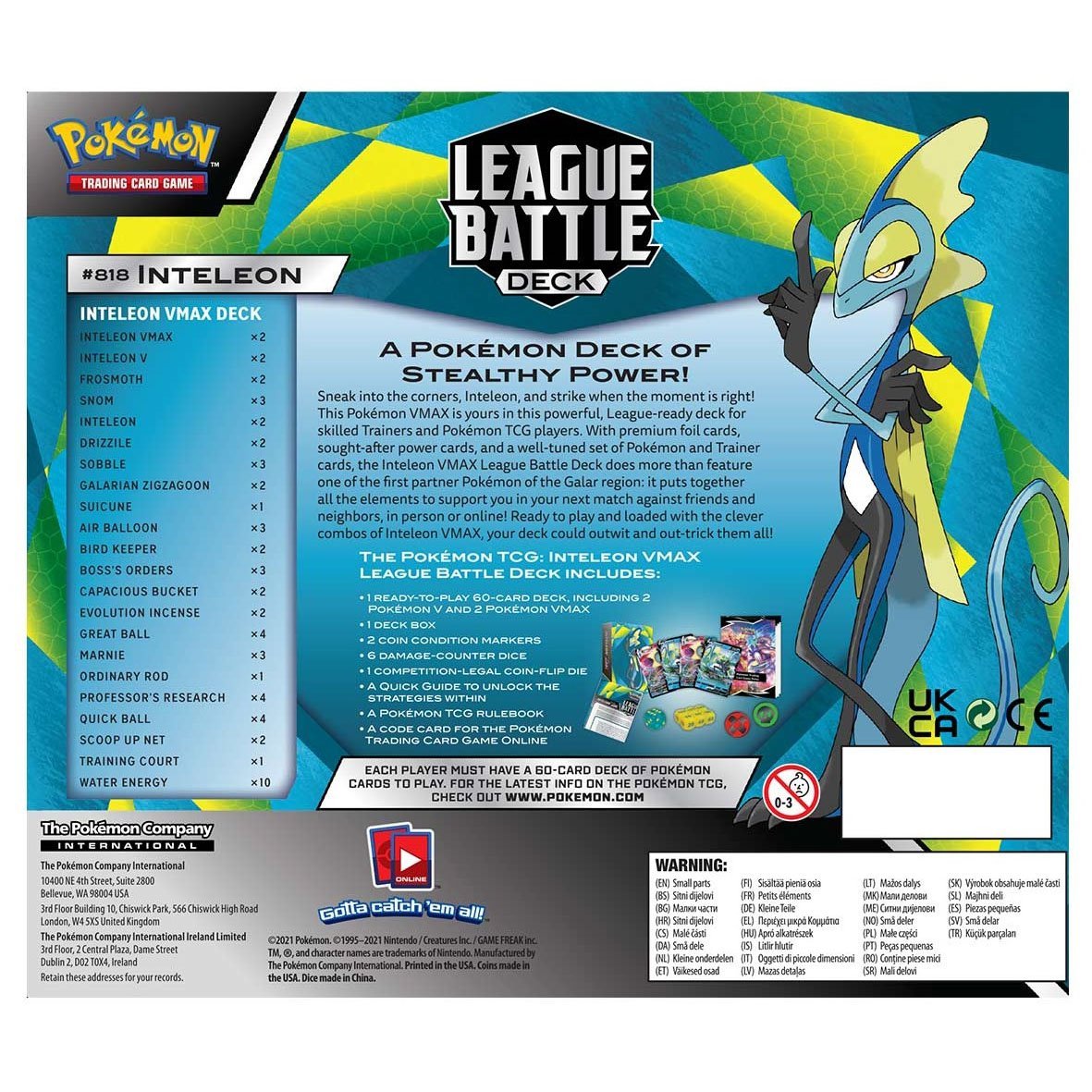 Pokemon TCG: Inteleon VMAX League Battle Deck-The Pokémon Company International-Ace Cards & Collectibles