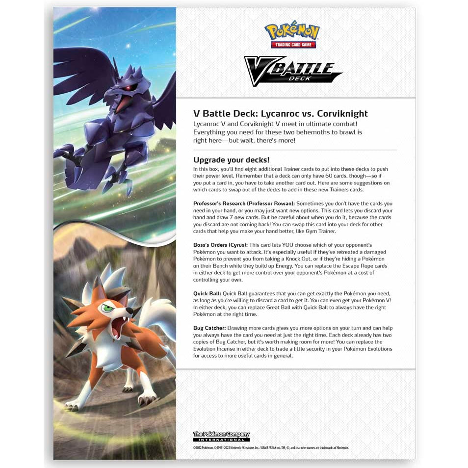 Pokemon TCG: ( Lycanroc V / Corviknight V ) Battle Deck-Lycanroc V Deck-The Pokémon Company International-Ace Cards &amp; Collectibles